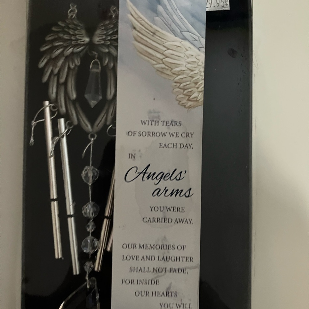 Angel Wing Wind Chime with Crystals